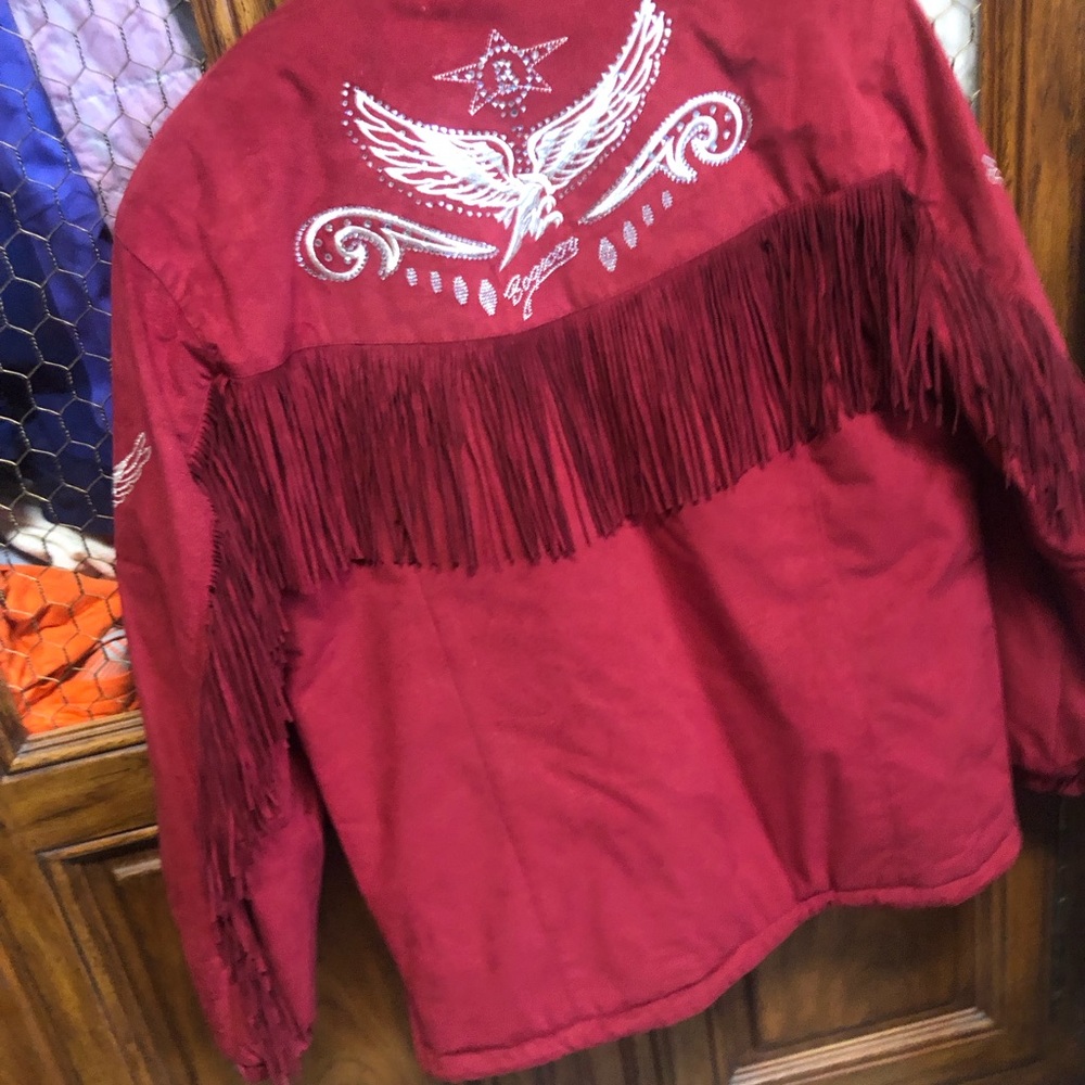 Bogner suede ski jacket with fringe.